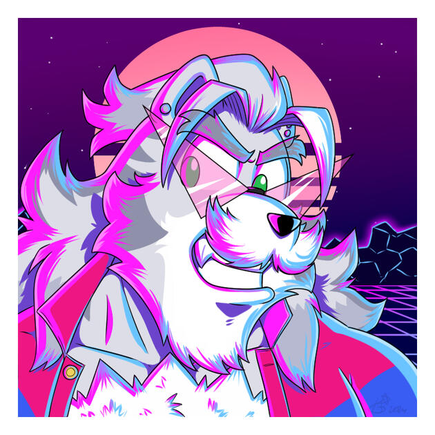 Icon: Synthwave Tiggy Realized for the Furry Black Light 12